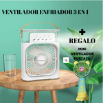 VENTILADOR ENFRIADOR 3 EN 1 + VENTILADOR PORTATIL DE REGALO