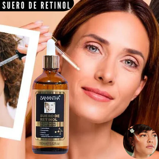 SUERO DE RETINOL SAMANTHA - ANTIARRUGAS + REGALO JABON DE CURCUMA PARA EL ACNE