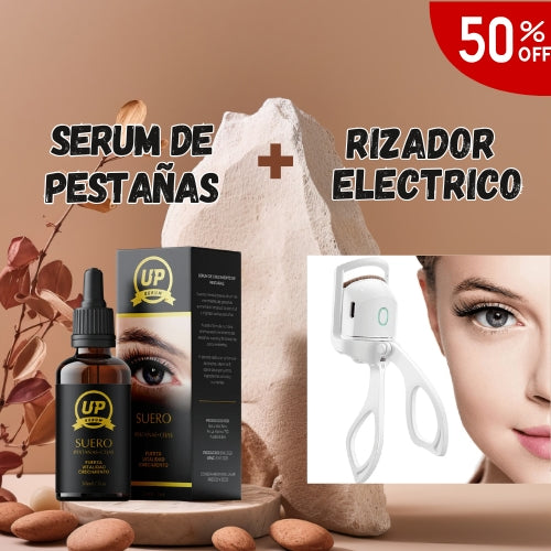 SERUM UP PRO  Alargador de pestañas y cejas + Rizador de pestañas eléctrico gratis